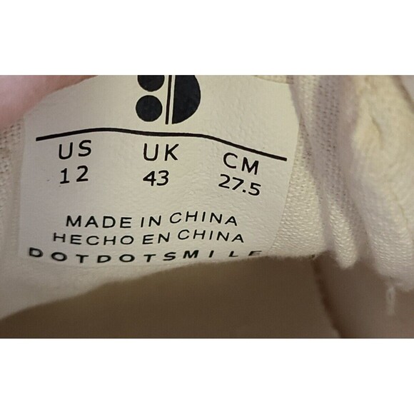 Dot Dot Smile Girls White Canvas Low Rise Sneakers Shoes Youth Size 12 Womens 10 - Picture 2 of 11